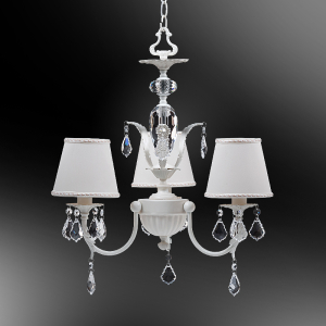 Люстра 3-хрожковая с абажурами и хрусталем 3*14-522.56/6522/3АХ СНЕЖНАЯ КОРОЛЕВА
