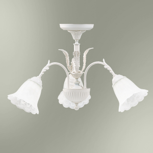 Люстра 3-х рожковая со стеклянными плафонами 6602/3П "Снежная королева"